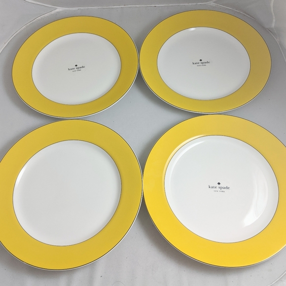 🌻Lenox Kate Spade Rutherford Yellow Dinner Plates - Picture 3 of 6